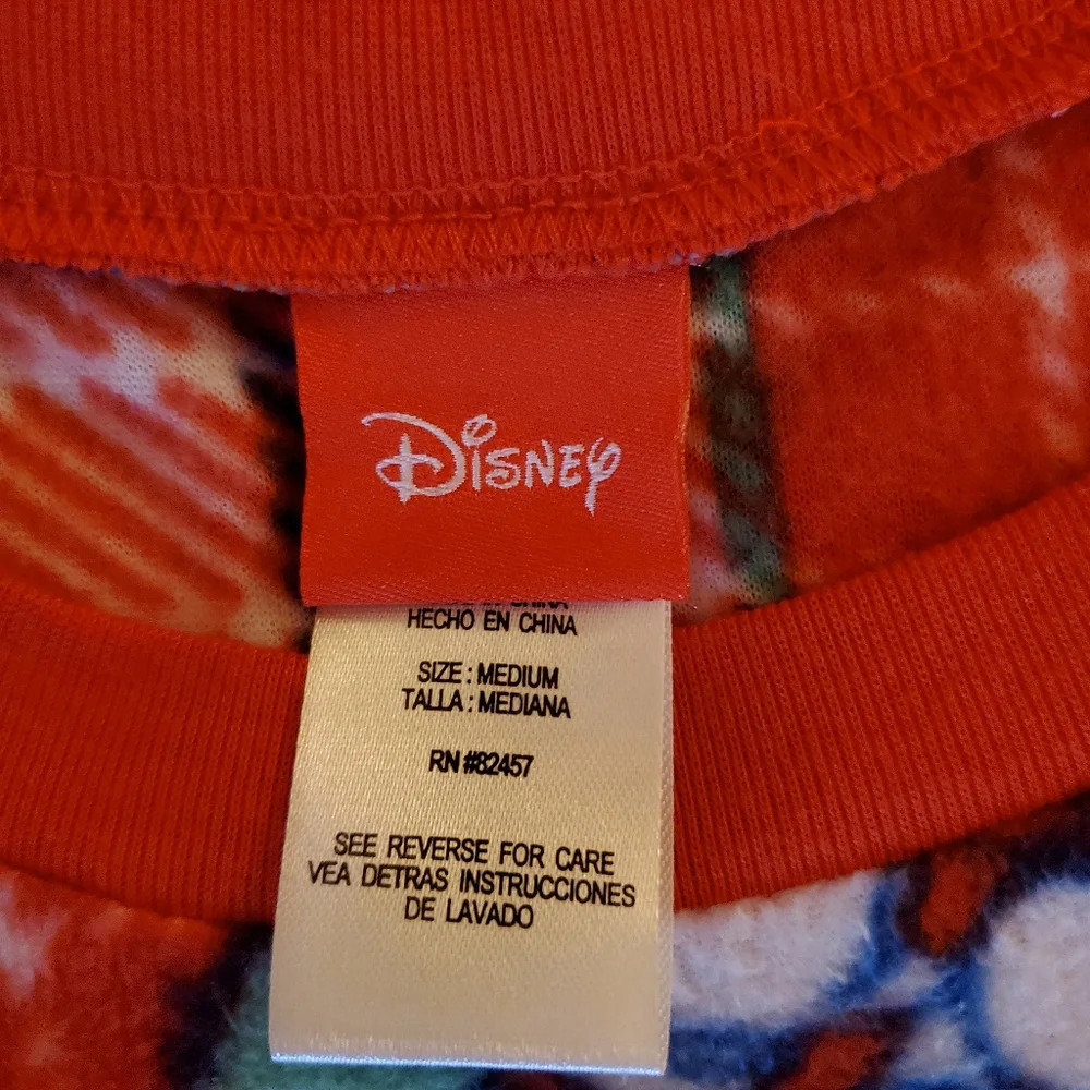 Disney mickey wreath flannel pajama set womens medium red - Picture 7 of 7